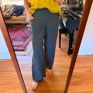 notPERFECTLINEN Dark Blue Grey Straight Leg Hida Pants